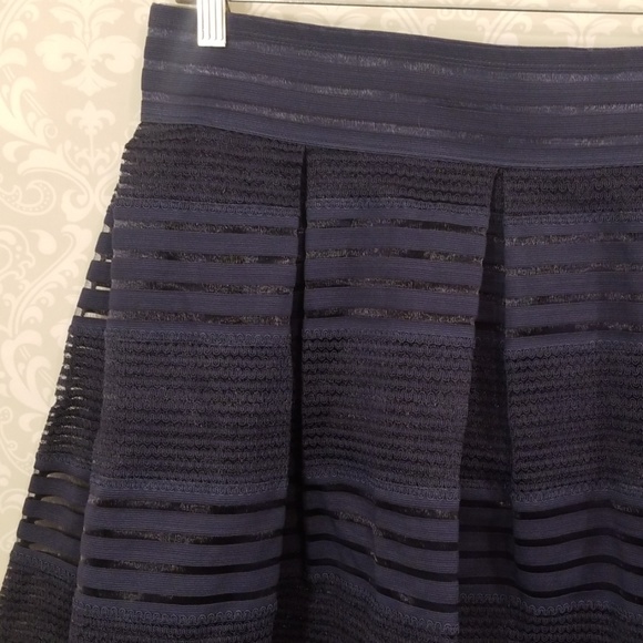 Torrid Striped Elastic Navy Full Skirt - Picture 3 of 8